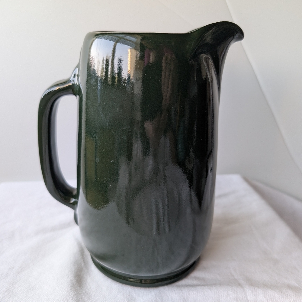 Vintage Frankoma Westwind Green Glaze Red Pottery Pitcher - Picture 3 of 8